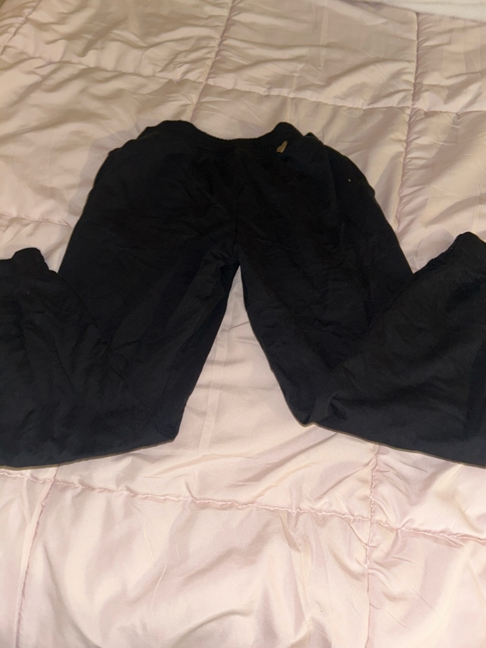 Black Lounge Pants with Gold Heart Detail
